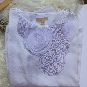 Michael Kors White Embellished Blouse Size Small
